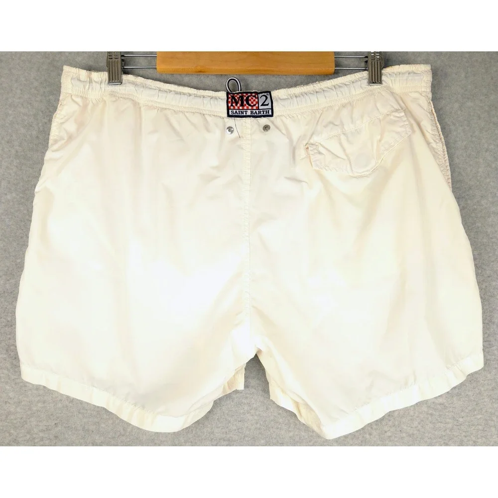 MC2 Saint Barth‎ Mens Swim Trunks White Board Shorts XXL Luxury Beachwear